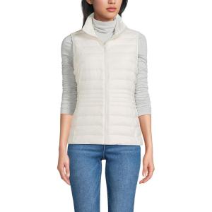 Lands’ End Women’s Wanderweight Packable Ultralight Down Vest(Ivory)