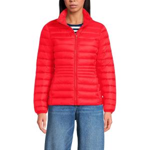 Lands’ End Women’s Wanderweight Ultralight Packable Down Jacket(Bright Cherry)