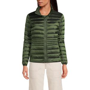 Lands’ End Women’s Wanderweight Ultralight Packable Down Jacket(Estate Green Shine)