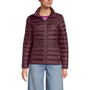 Lands’ End Women’s Wanderweight Ultralight Packable Down Jacket(Lush Burgundy Shine)