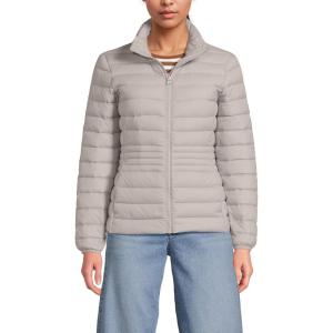 Lands’ End Women’s Wanderweight Ultralight Packable Down Jacket(Soft Mushroom)