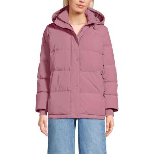 Lands’ End Women’s Wide Channel 600 Down Puffer Jacket(Soft English Rose)