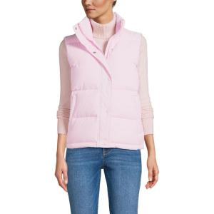 Lands’ End Women’s Wide Channel 600 Down Puffer Vest(Pink Frost)