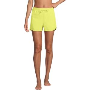 Lands’ End Women’s Woven Packable 3″ Dolphin Hem Swim Cover-up Shorts(Sunlight Lime)