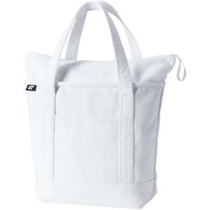 Lands’ End Zip Top Canvas Tote Bag(White)