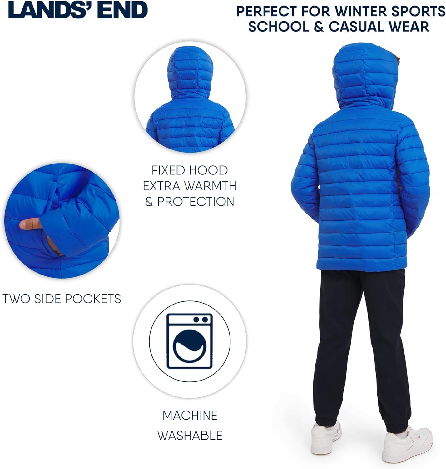 imageLands End Boys Lightweight Packable Insulated Puffer JacketCobalt