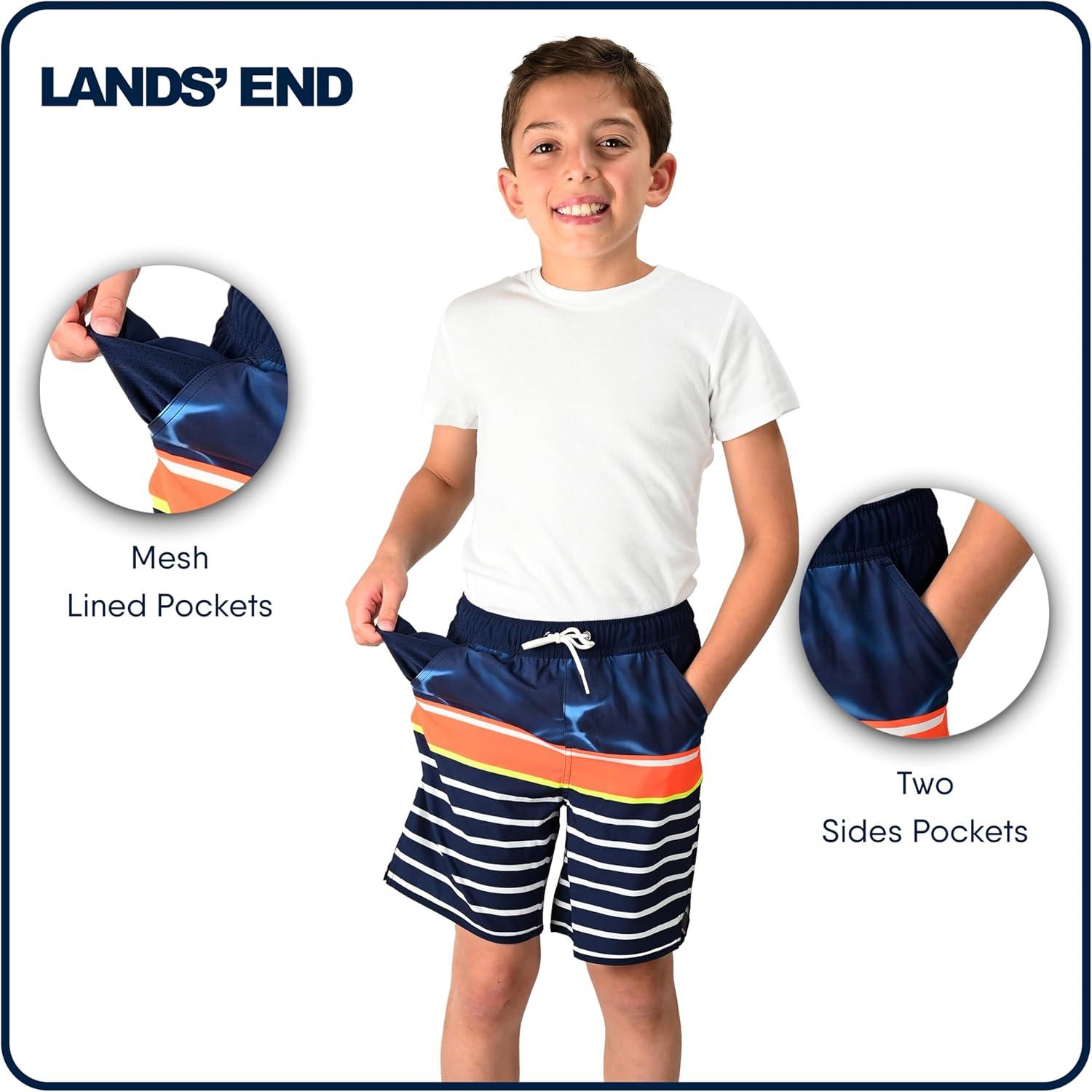 imageLands End Boys Swimwear UPF 50 Comfort Liner Swim Trunks SXLDark Blue