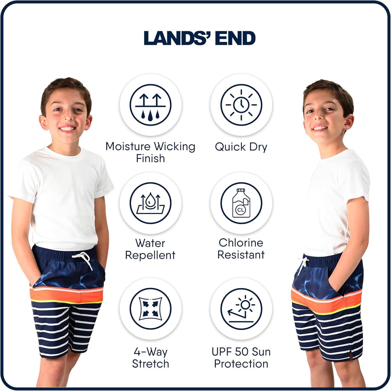 imageLands End Boys Swimwear UPF 50 Comfort Liner Swim Trunks SXLDark Blue