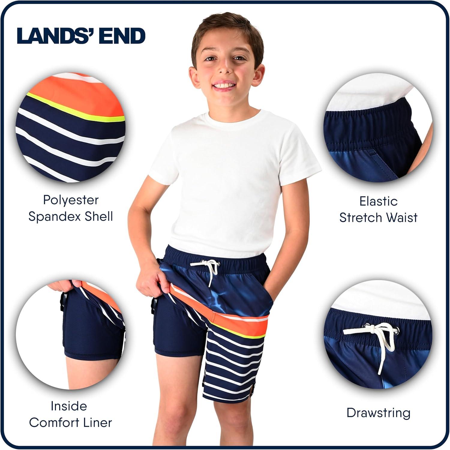 imageLands End Boys Swimwear UPF 50 Comfort Liner Swim Trunks SXLDark Blue