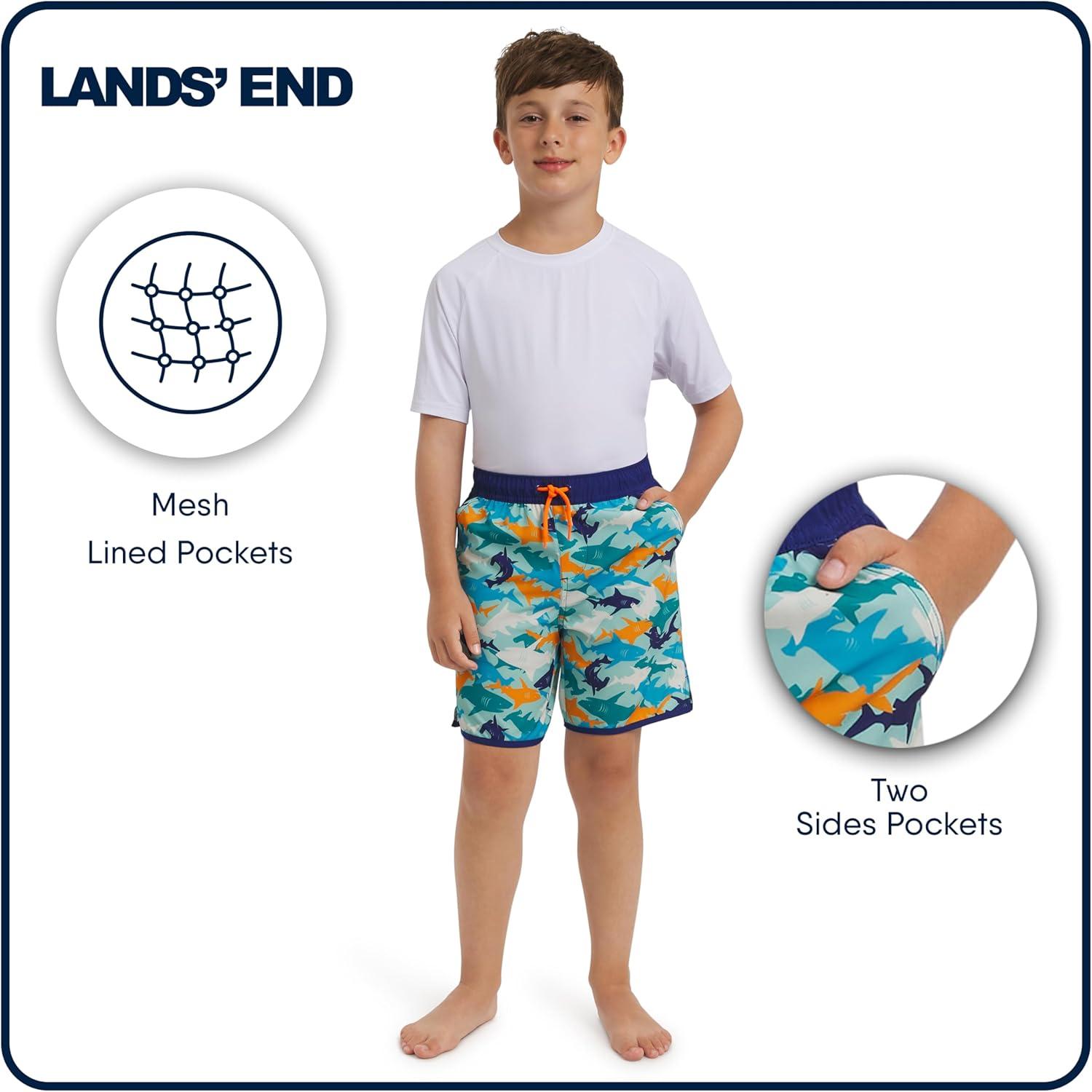 imageLands End Boys Swimwear UPF 50 Comfort Liner Swim Trunks SXLOasis