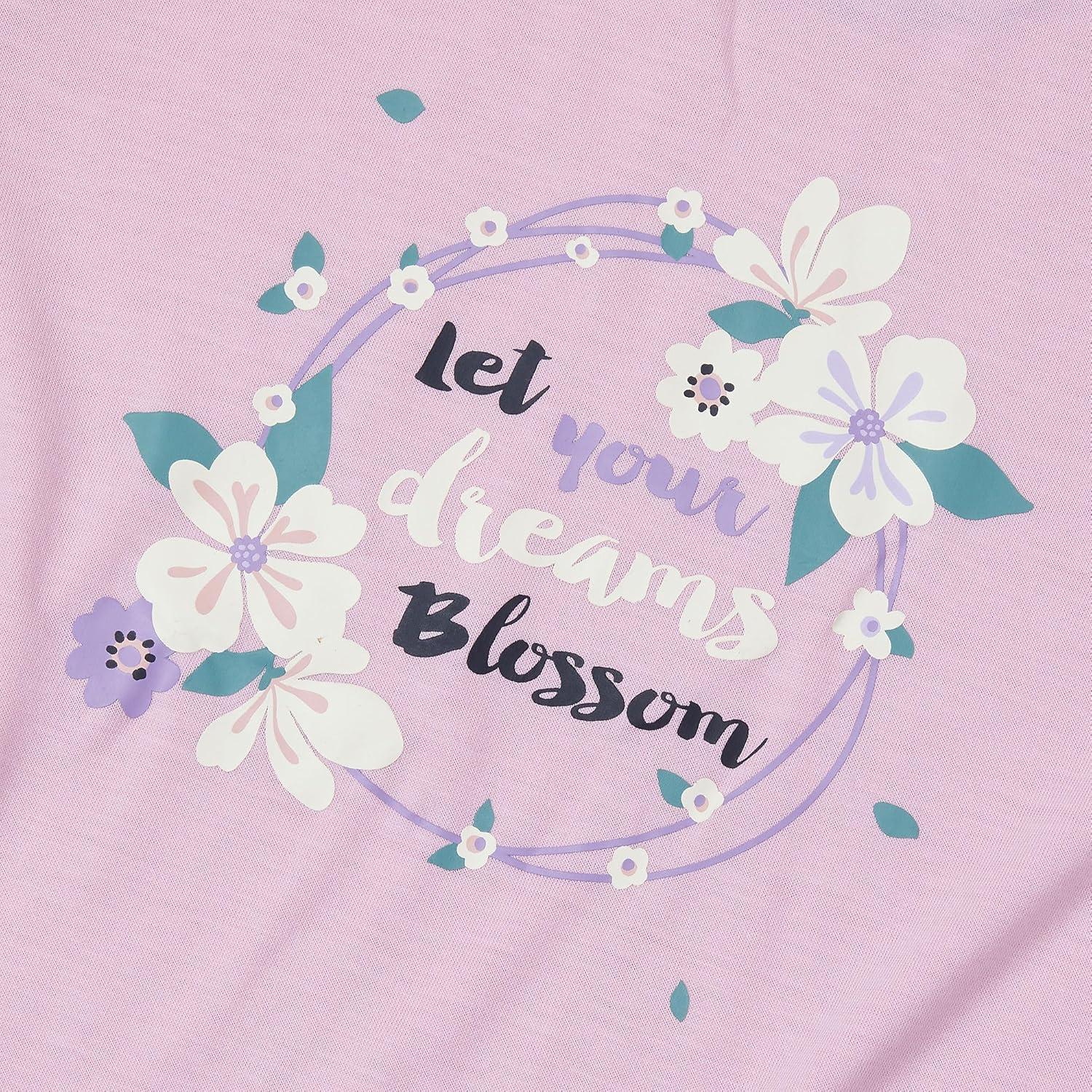 imageLands End Kids Short Sleeve Top and Jogger Bottom Pajama SetPurple Graze Ditsy Floral