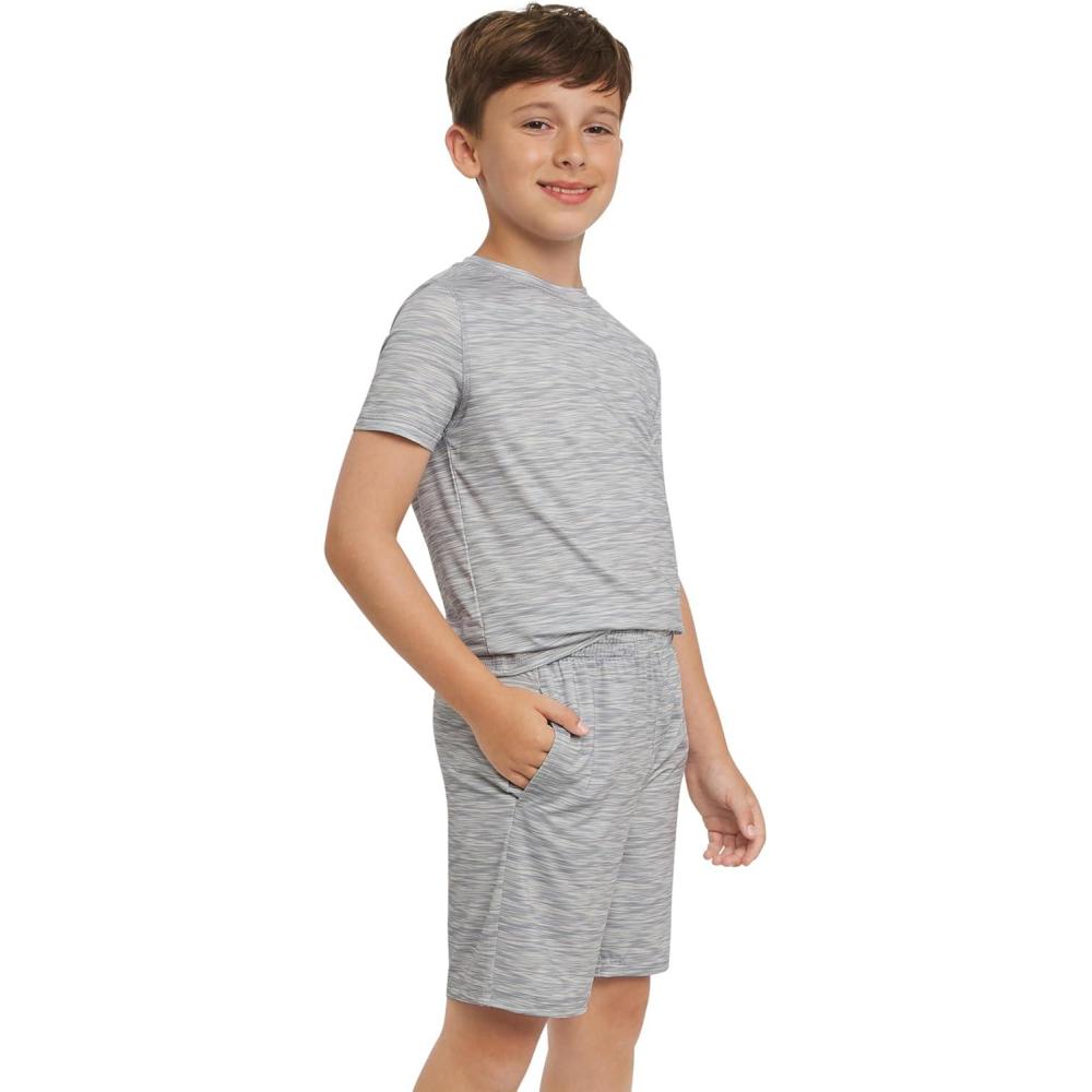 imageLands End Boys Active Adventure UPF 50 Short Sleeve TShirt ampamp Short Set SXLCocoon