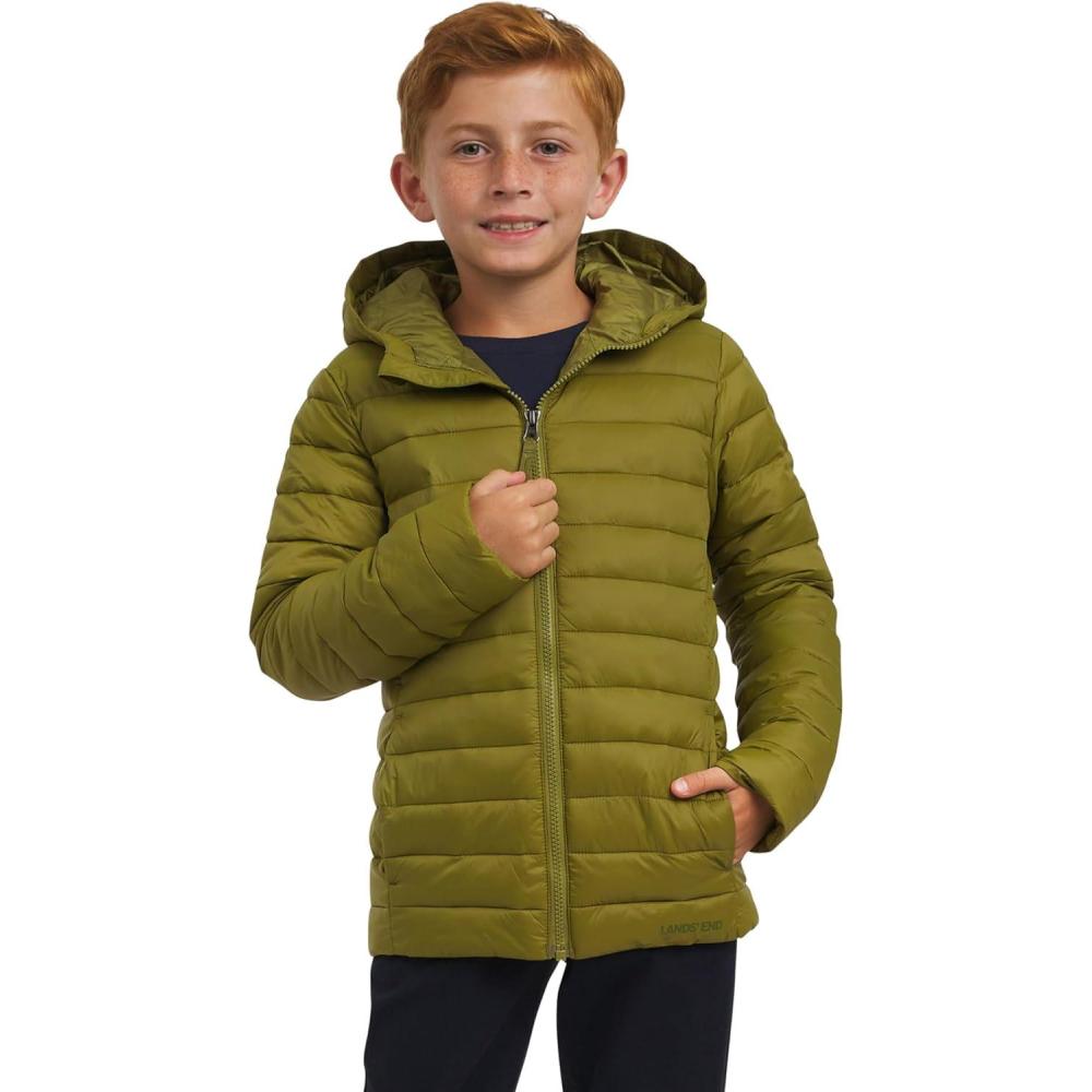 imageLands End Boys Lightweight Packable Insulated Puffer JacketLight Olive