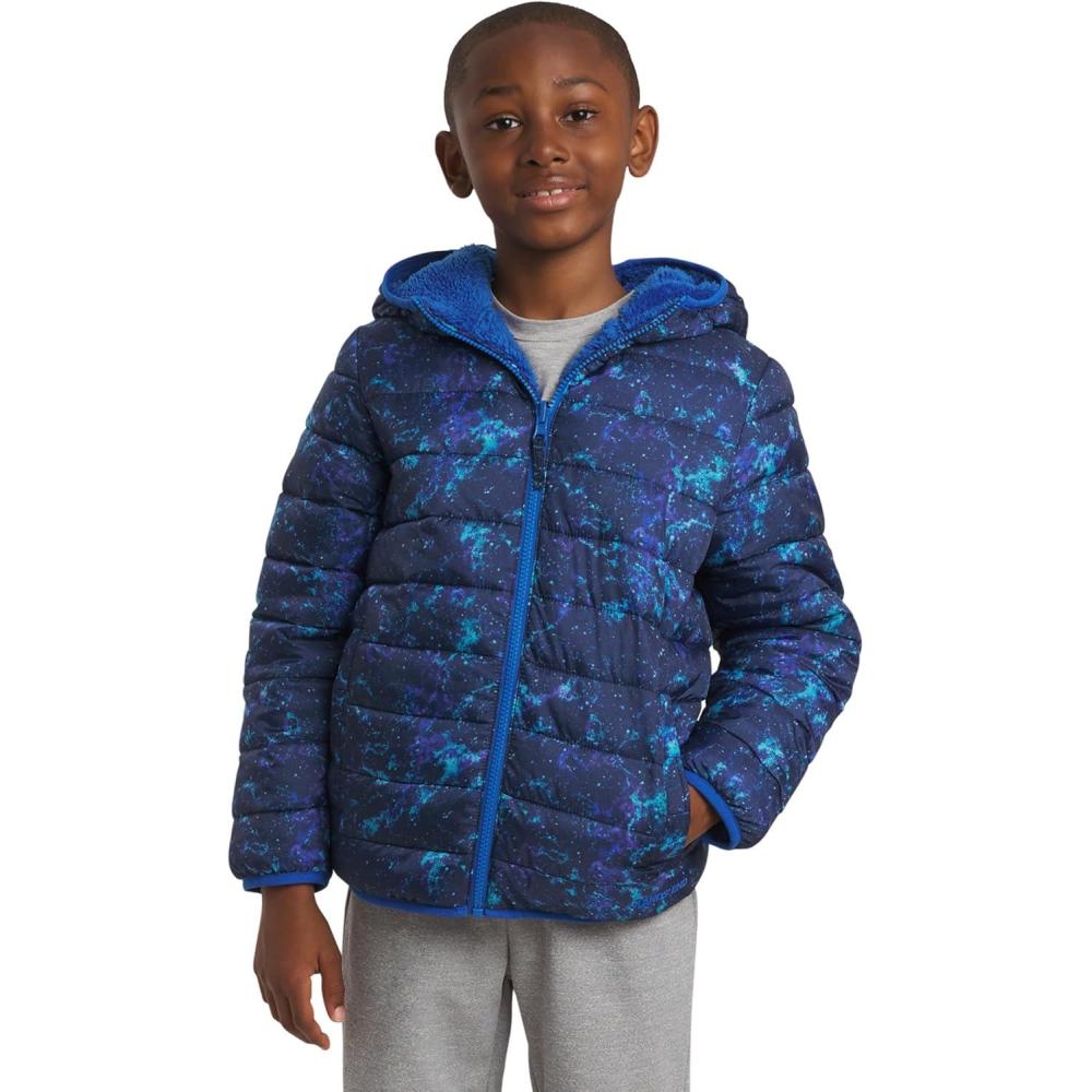imageLands End Boys Reversible Faux Sherpa Lined Insulated Puffer JacketSpace