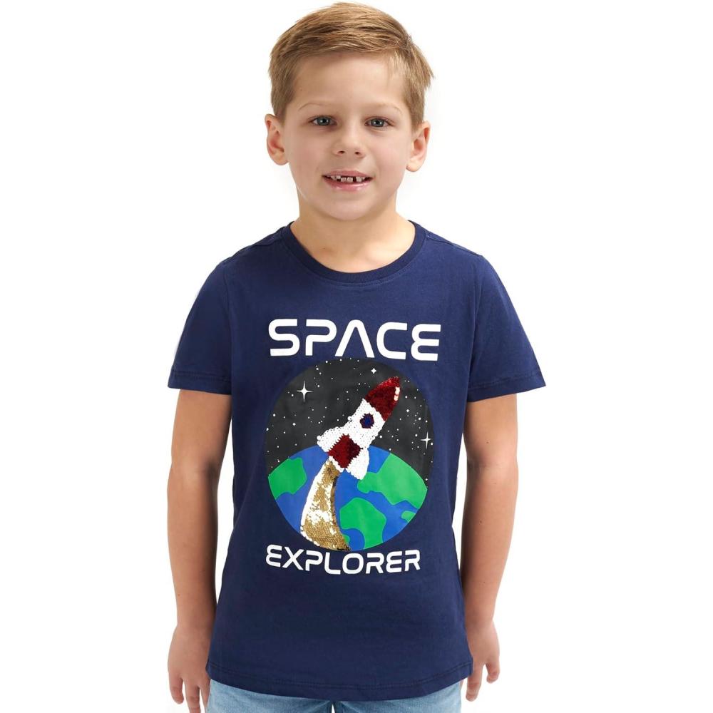 imageLands End Boys Soft Cotton Short Sleeve Graphic TShirtDeep Sea Navy