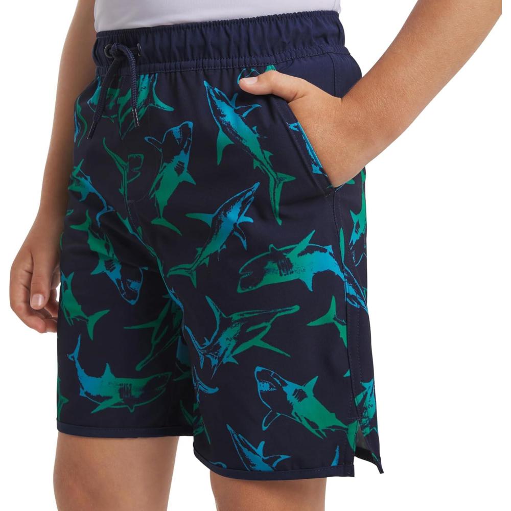 imageLands End Boys Swimwear UPF 50 Comfort Liner Swim Trunks SXLDeep Sea Navy