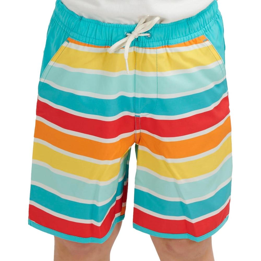 imageLands End Boys Swimwear UPF 50 Comfort Liner Swim Trunks SXLIvory