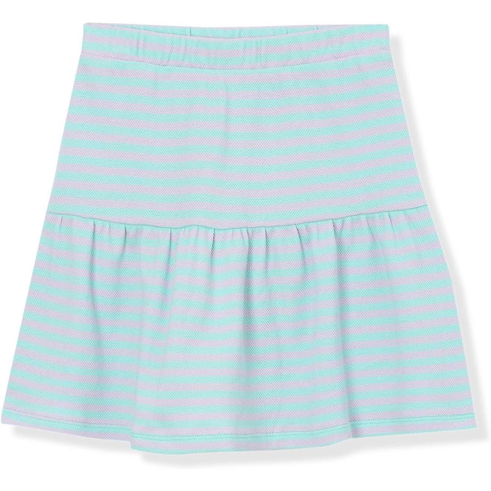 imageLands End Girls Pique Knit SkirtMint Multi Stripe