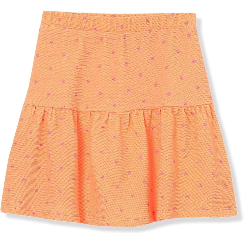 imageLands End Girls Pique Knit SkirtOrange Polka Dots