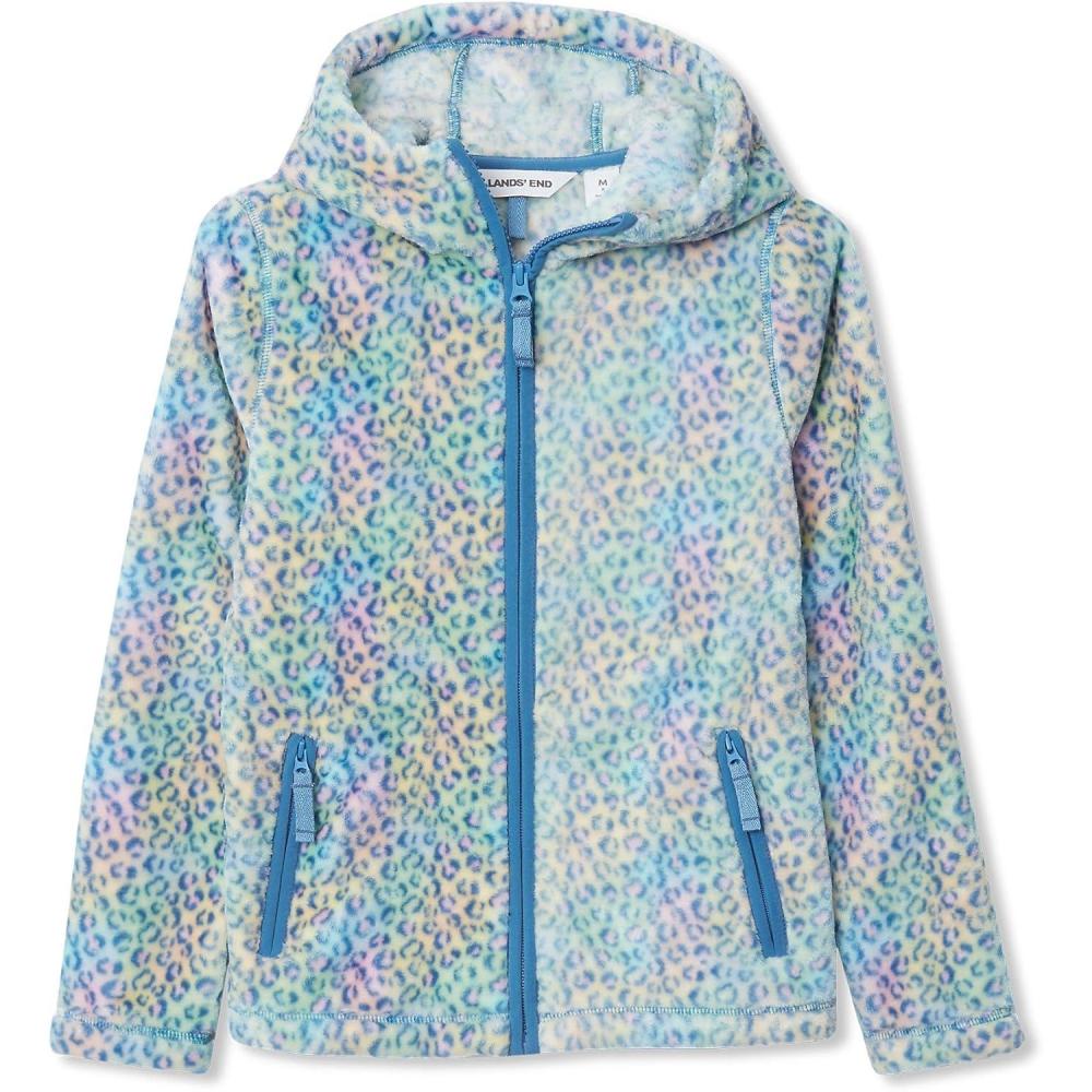 imageLands End Girls Softest Fleece JacketPastel Cheetah Multi