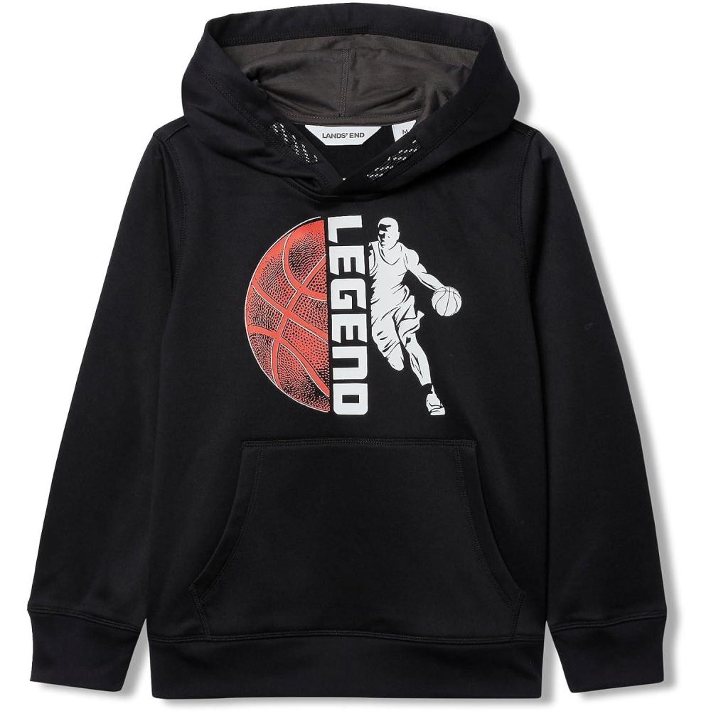 imageLands End Kids Athletic Lightweight SweatshirtBasketballBlack
