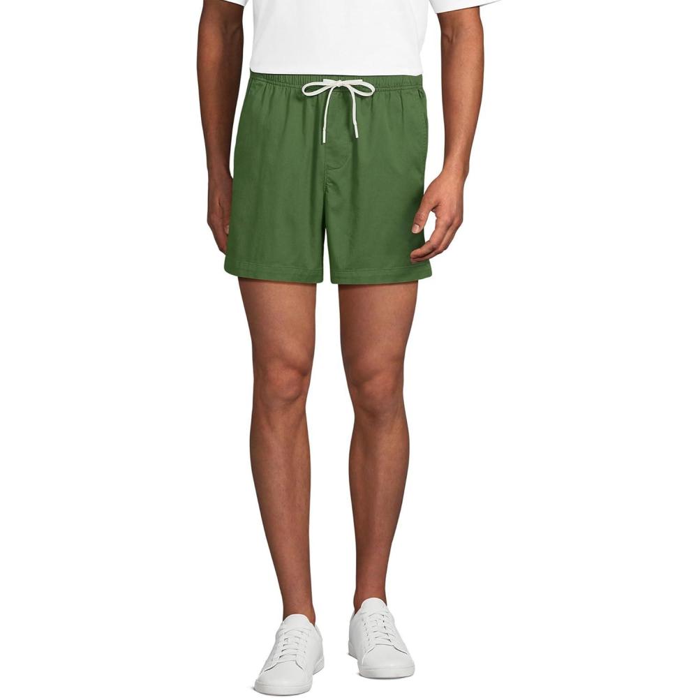 imageLands End Mens 55quot Lightweight Twill Easy ShortsValley Green