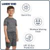 Lands’ End Boys’ Active Adventure UPF 50 Short Sleeve T-Shirt & Short Set (S-XL)(Black)