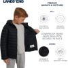 Lands’ End Boys’ Lightweight Packable Insulated Puffer Jacket(Black)
