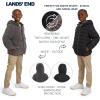 Lands’ End Boys Reversible Faux Sherpa Lined Insulated Puffer Jacket(Black)