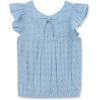 Lands’ End Girls Woven Eyelet Top(Copen Blue)