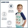 Lands’ End Kids Boys and Girls Swimwear UPF 50 Short Sleeve Rash Guard Shirt (XXS-XL)(Beach Glass)
