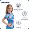 Lands’ End Kids Boys and Girls Swimwear UPF 50 Short Sleeve Rash Guard Shirt (XXS-XL)(Blue)