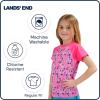 Lands’ End Kids Boys and Girls Swimwear UPF 50 Short Sleeve Rash Guard Shirt (XXS-XL)(Bright Pink)