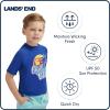 Lands’ End Kids Boys and Girls Swimwear UPF 50 Short Sleeve Rash Guard Shirt (XXS-XL)(Dark Blue)