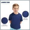 Lands’ End Kids Boys and Girls Swimwear UPF 50 Short Sleeve Rash Guard Shirt (XXS-XL)(Deep Sea Navy 1)