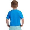 Lands’ End Kids Boys and Girls Swimwear UPF 50 Short Sleeve Rash Guard Shirt (XXS-XL)(Neon Blue)