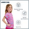 Lands’ End Kids Boys and Girls Swimwear UPF 50 Short Sleeve Rash Guard Shirt (XXS-XL)(Neon Purple 1)