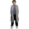 Lands’ End Kids Hooded Fleece Solid Robe(Grey)