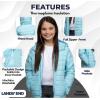 Lands’ End Kids Packable Hooded Down Puffer Jacket Coat (XXS-XXL)(Aqua)