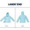 Lands’ End Kids Packable Hooded Down Puffer Jacket Coat (XXS-XXL)(Aqua)