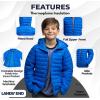 Lands’ End Kids Packable Hooded Down Puffer Jacket Coat (XXS-XXL)(Nautical Blue)