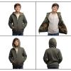 Lands’ End Kids Ultra Soft Sherpa Full Zip Hoodie Sweatshirt (XS-L)(Olive)