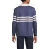 Lands’ End Men’s Long Sleeve Rugby(Nightfall Blue/Ivory Stripe)