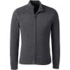 Lands’ End School Uniform Men’s Cotton Modal Zip Front Cardigan Sweater(Coal Heather)