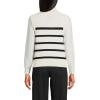 Lands’ End Women’s Drifter Cotton Easy Crew Neck Vest Sweater(Ivory/Black Breton Stripe)