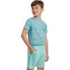 Lands’ End Boys’ Active Adventure UPF 50 Short Sleeve T-Shirt & Short Set (S-XL)(Aqua Ice)