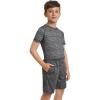 Lands’ End Boys’ Active Adventure UPF 50 Short Sleeve T-Shirt & Short Set (S-XL)(Black)