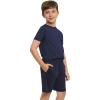 Lands’ End Boys’ Active Adventure UPF 50 Short Sleeve T-Shirt & Short Set (S-XL)(Deep Sea Navy)