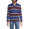 Lands’ End Men’s Long Sleeve Rugby(Deep Sea Navy/Burgundy Stripes)