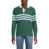 Lands’ End Men’s Long Sleeve Rugby(Norway Spruce Stripe)